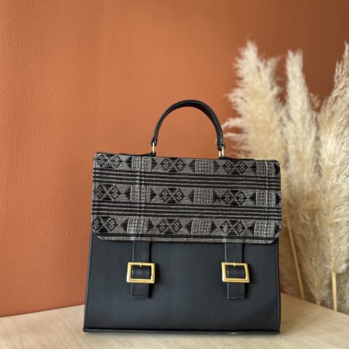 Cartable Aminata gris et noir | Imaneka