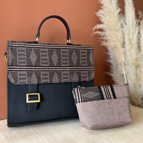 cartable femme "AMINATA", sac élégant porté main ou épaule, finitions parfaites