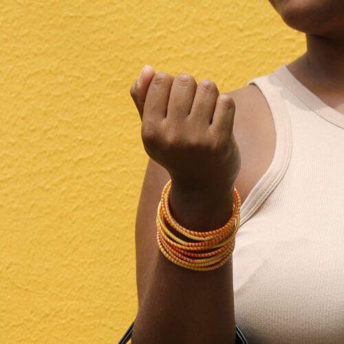 bracelet DJOKKO plastique recyclé Mali lot de 5 souple coloré