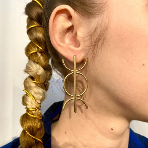 Boucles d'oreille bronze "Assa", fabriquées à la main avec du bronze Akan