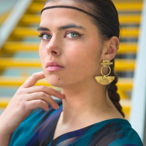 Boucles d'oreille bronze "Ayo", fabriquées à la main au Sénégal