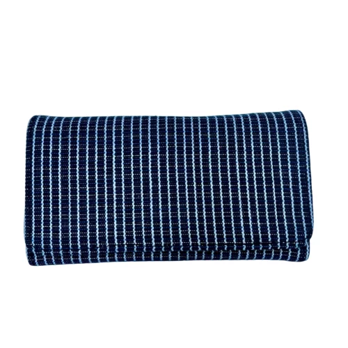 Portefeuille pagne tissé rayé fait main Imanëka
